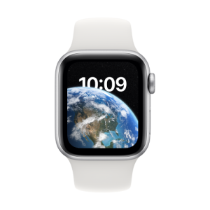 Apple Watch SE GPS 40mm Silver Aluminium Case with White Sport Band - Regular (MNJV3B/A)